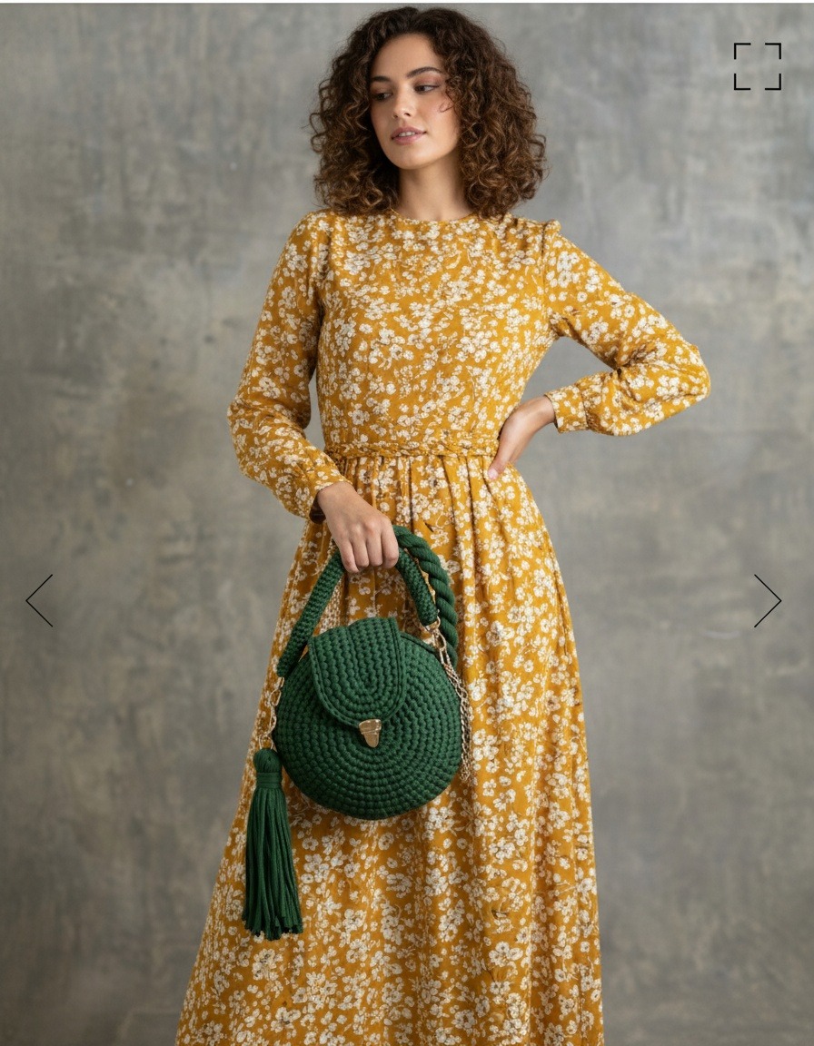 Boho Twist Mini Crochet Bag- Forest Green - Image 2