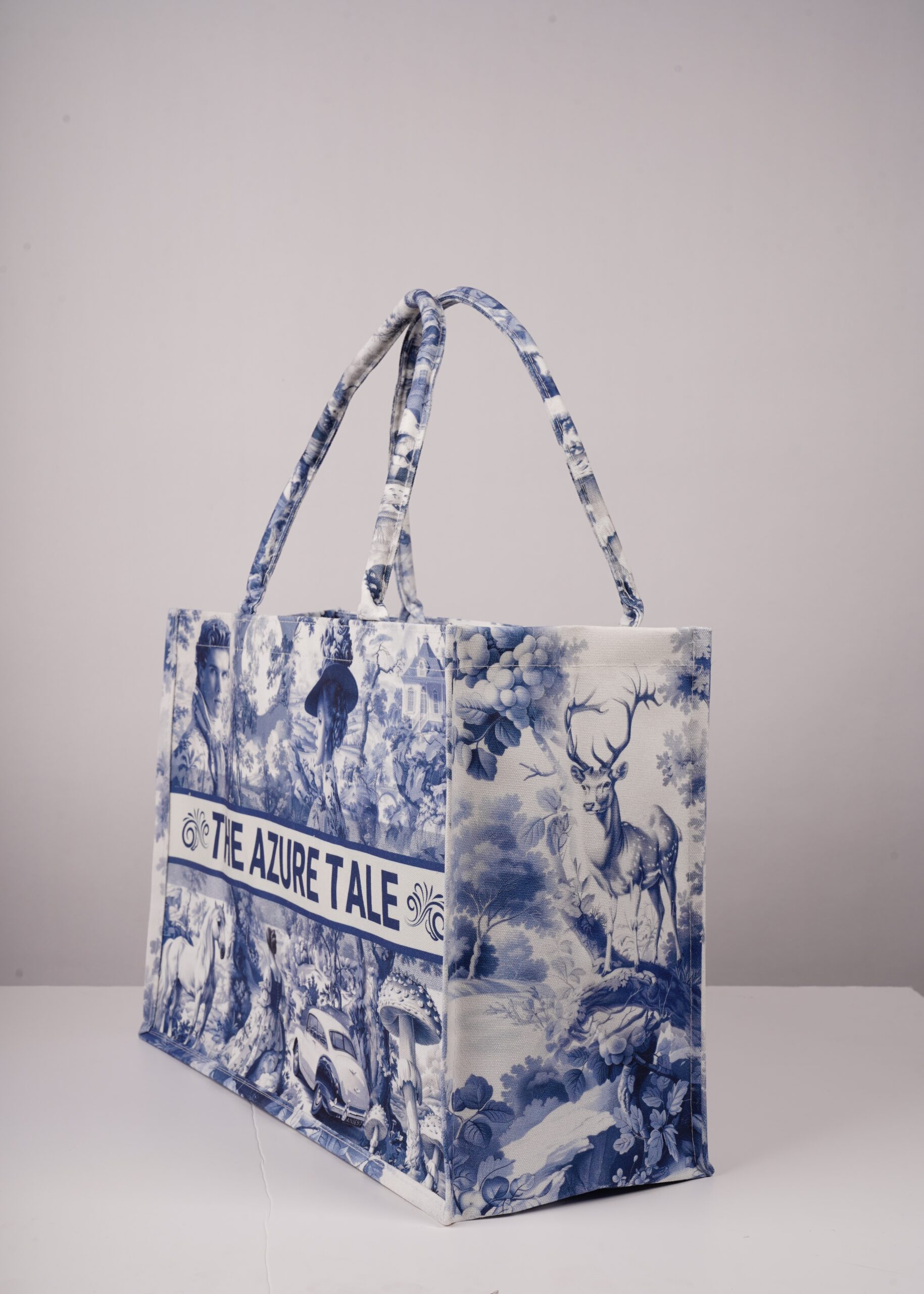 The Azure Tale – Illustrated Canvas Tote - Image 2